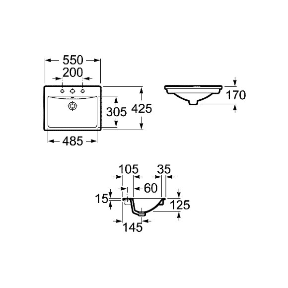 Раковина 55 см Roca Diverta 32711600Y