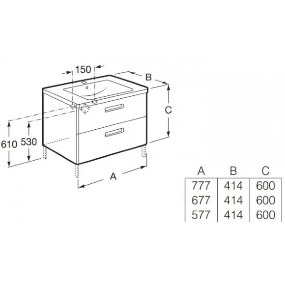 Тумба под раковину 60 см Roca Gap ZRU9302742, фиолетовая