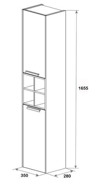 Шкаф-пенал Roca Lago 857297444 ,светлый дуб