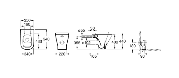 Унитаз приставной Roca Gap 347477000