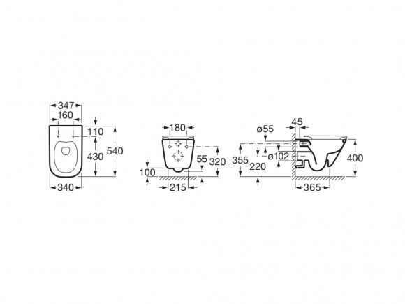 Унитаз подвесной Roca Gap Rimless в комплекте с крышкой Slim Soft Close 34H470000