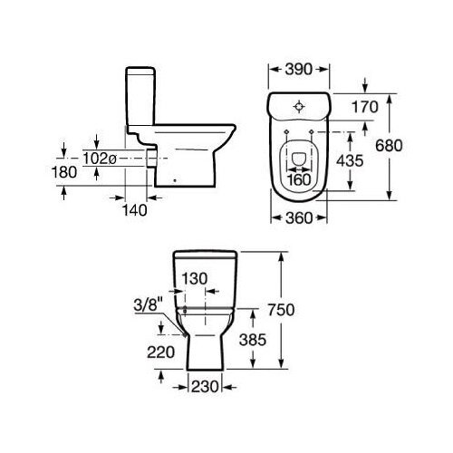 Чаша напольного унитаза Roca Giralda 342466000