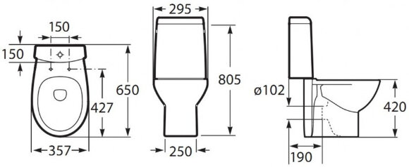 Чаша напольного унитаза Roca Victoria Nord 342ND7000