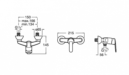 Настенный смеситель без излива Victoria однорычажное упр., 1 функция, без лейки