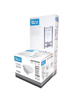 Комплект Roca Pack Mateo 893100010 подвесной унитаз с крышкой-сиденьем микролифт, инсталляцией и кнопкой смыва