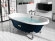 Чугунная ванна Newcast 170х85 см, цвет черный, овальная, антискользящее покр.