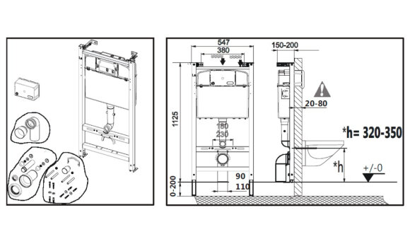 Комплект Roca Pack Meridian Compact 893104110 инсталляция,кнопка ,унитаз, сиденье