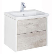 Тумба под раковину 70 см Roca Ronda ZRU9303003, бетон/белый глянец