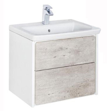 Тумба под раковину 70 см Roca Ronda ZRU9303003, бетон/белый глянец