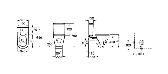 Чаша напольного унитаза Roca Gap 342477000