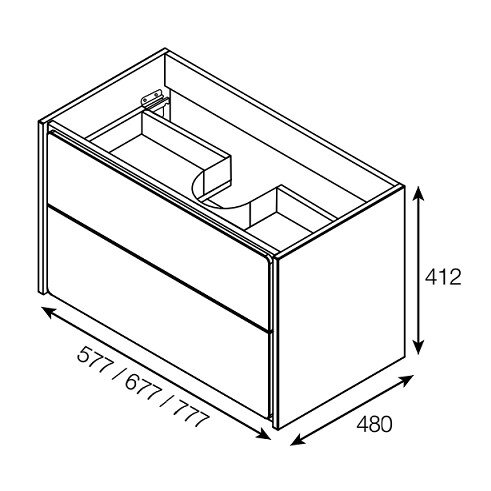 Тумба под раковину 80 см Roca Ronda ZRU9302965, белый глянец/антрацит