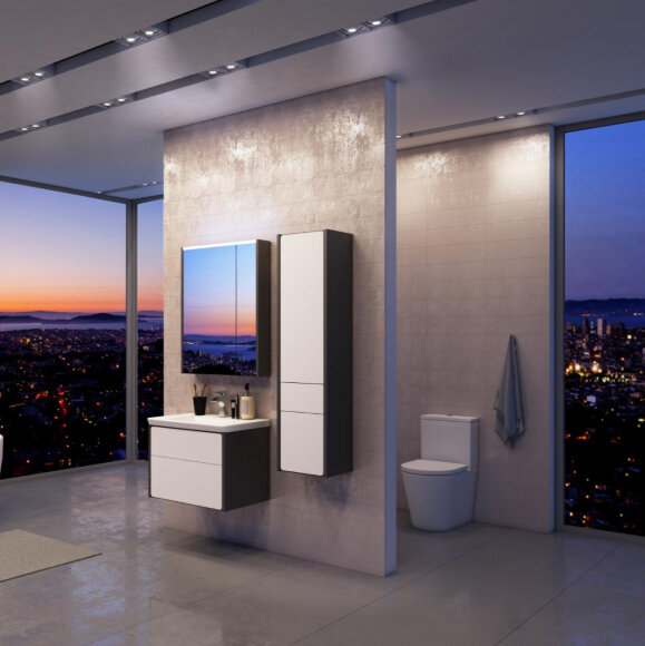 Тумба под раковину 80 см Roca Ronda ZRU9302965, белый глянец/антрацит