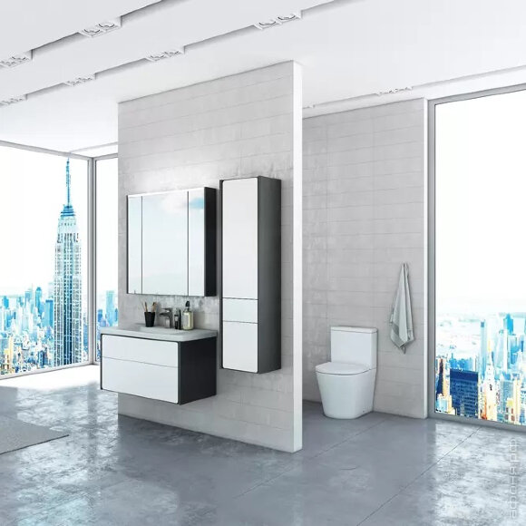 Тумба под раковину 80 см Roca Ronda ZRU9302965, белый глянец/антрацит