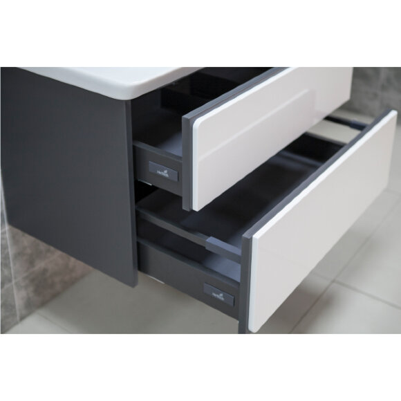 Тумба под раковину 80 см Roca Ronda ZRU9302965, белый глянец/антрацит