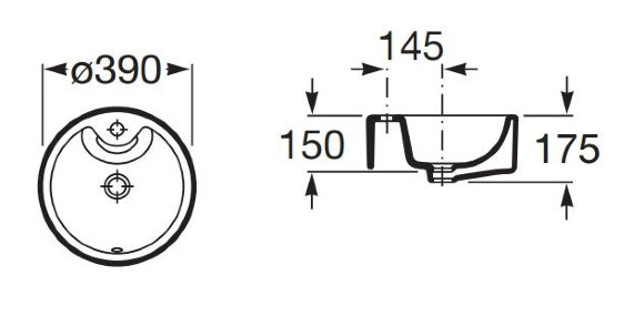 Раковина 39 см Roca TERRA 32722T000