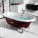 Чугунная ванна Newcast 170х85 см, цвет burdeos (бордо), овальная, антискользящее покр