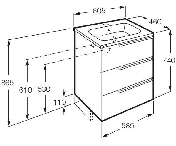Тумба под раковину 60 см Roca Victoria Nord Ice Edition ZRU9302834, белая