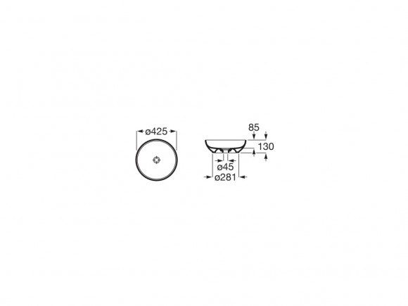 Умывальник накладной Roca Bol 42,5х42,5 32787M000