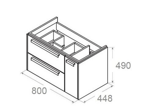 Тумба под раковину 80 см Roca Lago 857296444, светлый дуб