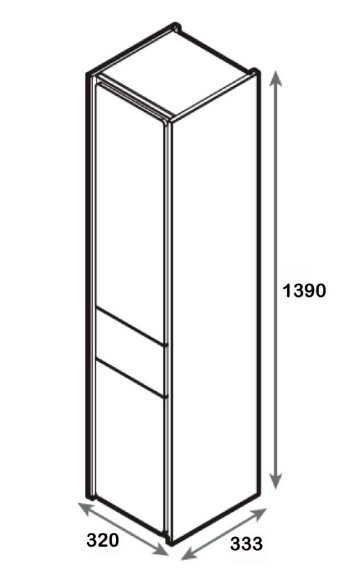 Шкаф-пенал Roca Ronda ZRU9303005 L,белый глянец/бетон