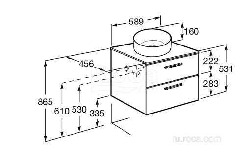 Тумба под раковину 60 см Roca Victoria, белый глянец 857468806