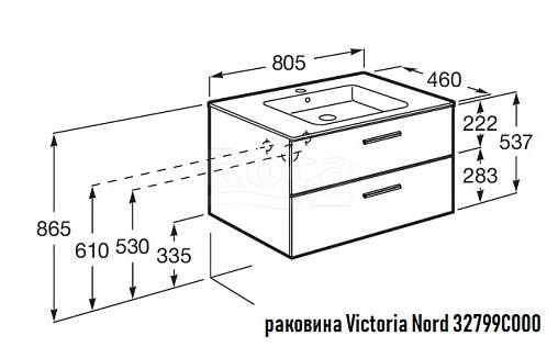 Тумба под раковину 80 см Roca Victoria, белый глянец 857470806