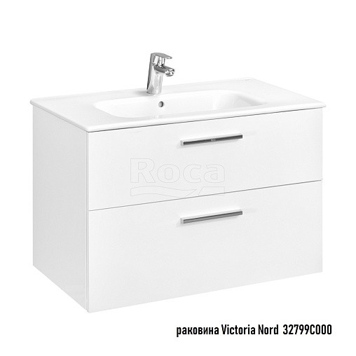Тумба под раковину 80 см Roca Victoria, белый глянец 857470806
