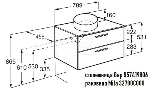 Тумба под раковину 80 см Roca Victoria, белый глянец 857470806