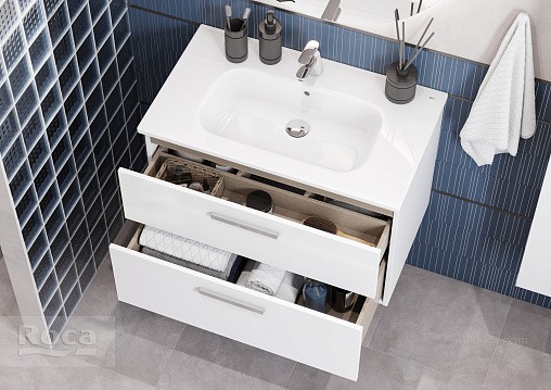 Тумба под раковину 80 см Roca Victoria, белый глянец 857470806