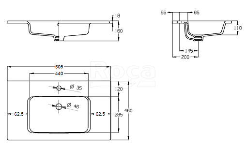 Раковина 60 см Roca Gap 3279A8000