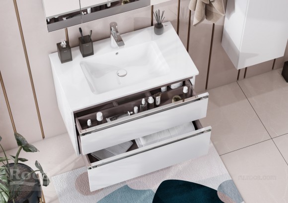 Тумба под раковину 80 см Roca Gap, белый глянец 857399806