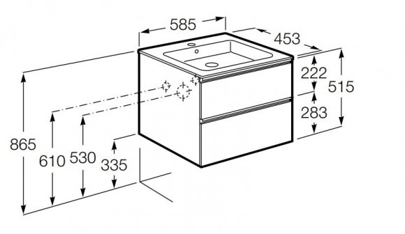 Тумба под раковину 60 см Roca Gap, белый глянец 857397806