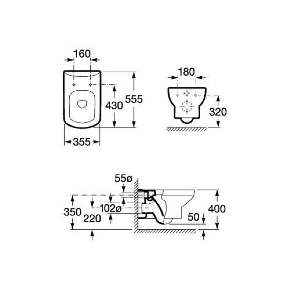 Унитаз подвесной Roca Dama Senso 346517000 (Без сиденья)