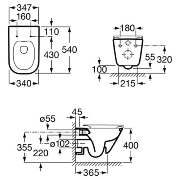 Унитаз подвесной Roca Gap Clean Rim 34647L000