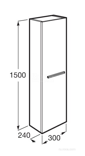 Шкаф-пенал 30x24 Roca Victoria, белый глянец 857564806