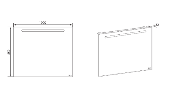 Зеркало 100 см Roca Laks ZRU9302809