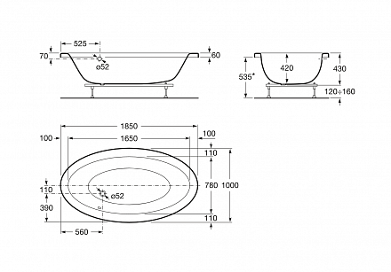 Ванна акриловая 185х100 см Roca Georgia 247566000 Ванна акриловая 185х100 см Roca Georgia 247566000