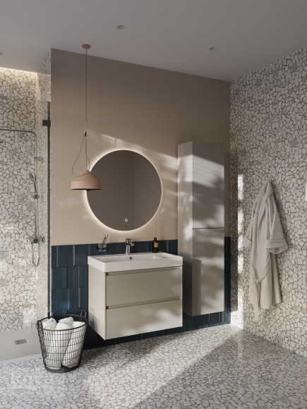 Тумба под раковину 80 см Roca Ona, бежево-серый матовый 857630510