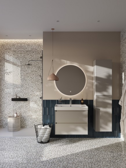 Тумба под раковину 80 см Roca Ona, бежево-серый матовый 857630510