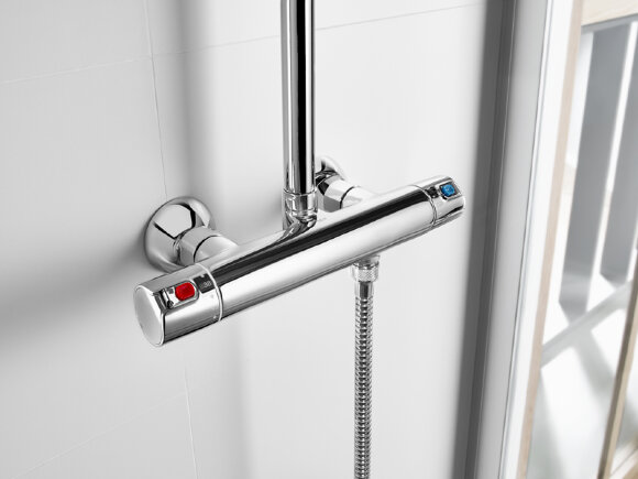 Душевая система без излива Victoria-T 5A9718C00 2 режима, термостат, верхний душ, с лейкой