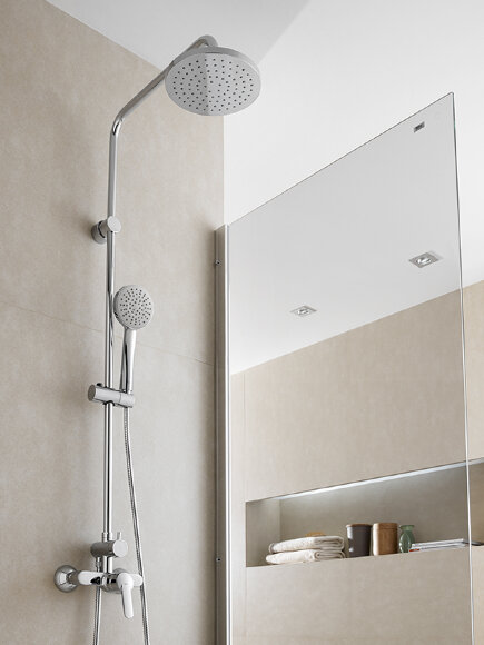 Душевая система без излива Victoria-T 5A9725C00 однорычажное упр., 1 режим, верхний душ, с лейкой