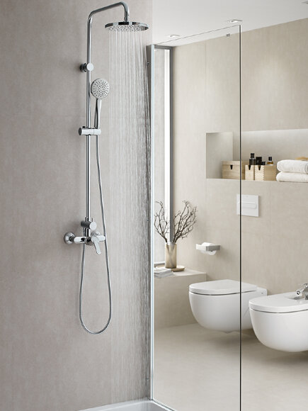 Душевая система без излива Victoria-T 5A9725C00 однорычажное упр., 1 режим, верхний душ, с лейкой