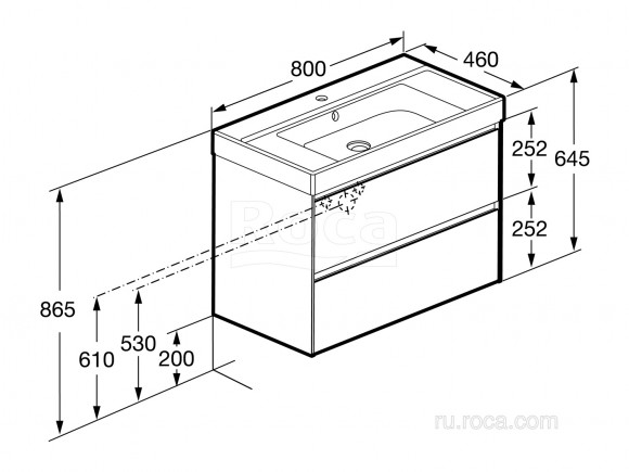 Тумба под раковину 80 см Roca Ona, зеленый матовый 857630513