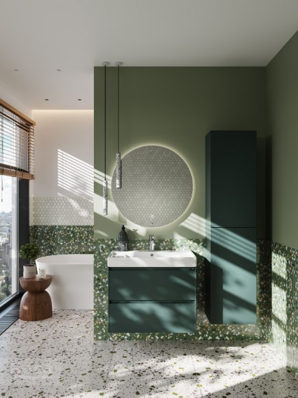 Тумба под раковину 80 см Roca Ona, зеленый матовый 857630513