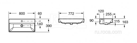 Умывальник мебельный Roca Oleta 80x39 3274C500Y