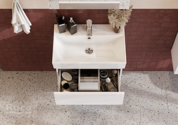 Тумба под раковину 60 см Roca Oleta, белый глянец 857639806