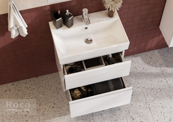 Тумба под раковину 60 см Roca Oleta, белый глянец 857639806