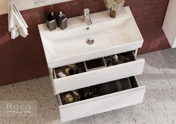Тумба под раковину 80 см Roca Oleta, белый глянец 857640806