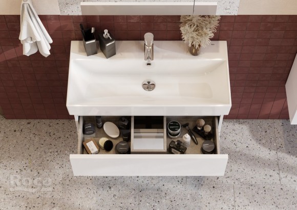 Тумба под раковину 80 см Roca Oleta, белый глянец 857640806