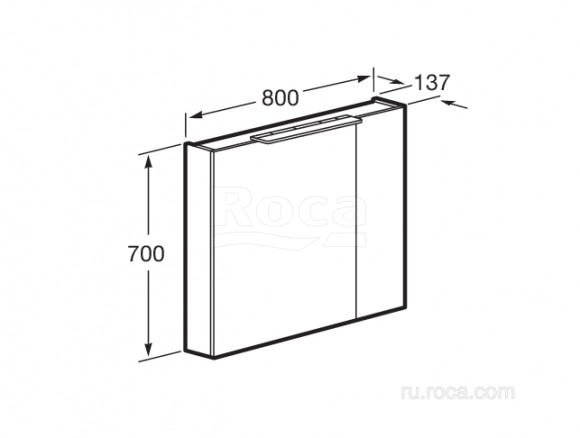 Зеркальный-шкаф 80 см Roca Oleta, с подсветкой 857647806